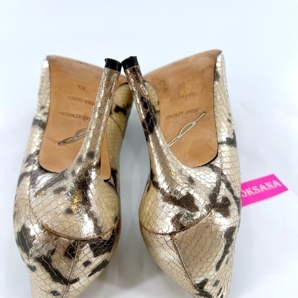 B Brian Atwood Malika Pointed-Toe Snake Print Pump size 8.5 - Picture 7 of 17